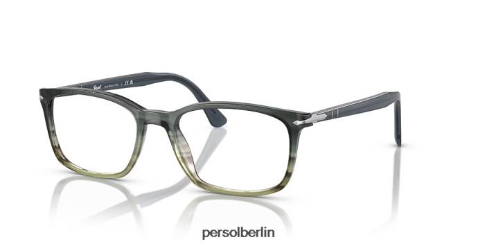 Persol po3189v grau gestreifter grüner Farbverlauf Brille QWE12549