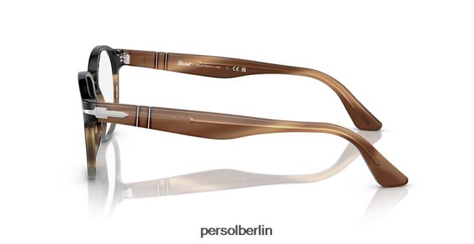 Persol po3284v schwarz geschnittenes Netz gestreift braun geschnittenes Netz grau Brille QWE12715