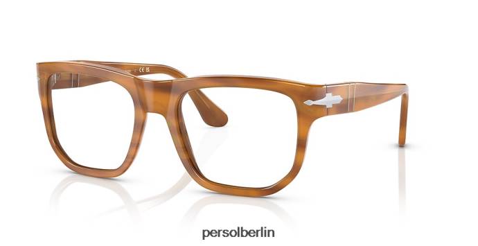 Persol po3306s-Übergänge gestreift braun Sonnenbrille QWE12508