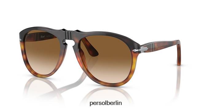 Persol 649-original dunkelbraun/hellbraune Schildkröte Sonnenbrille QWE1254