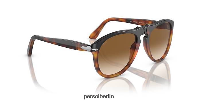Persol 649-original dunkelbraun/hellbraune Schildkröte Sonnenbrille QWE1254