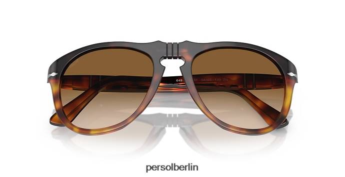 Persol 649-original dunkelbraun/hellbraune Schildkröte Sonnenbrille QWE1254